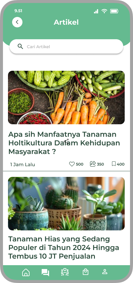 Kebunify mobile article feed