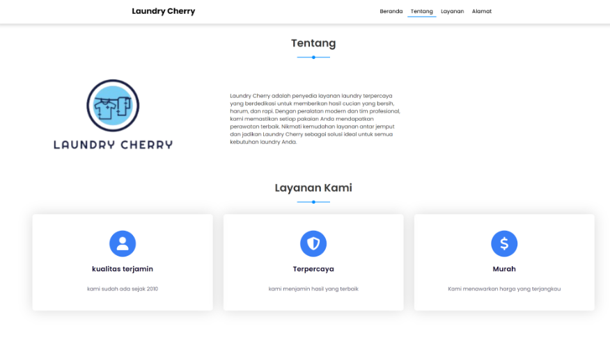 Laundry Cherry company profile presenting its story and service values