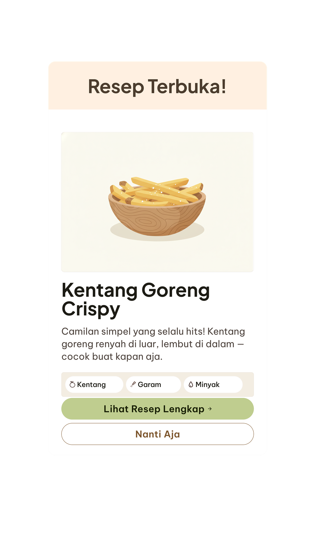 SpudAR unlocked crispy french fries recipe reward